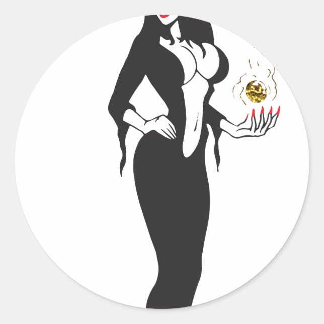 Sticker Rond sorcière de l'ampli halloween (Devant)