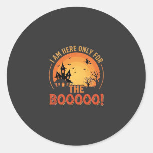 Sticker Rond Sorcière d'Halloween Maison hantée Boo Design_1