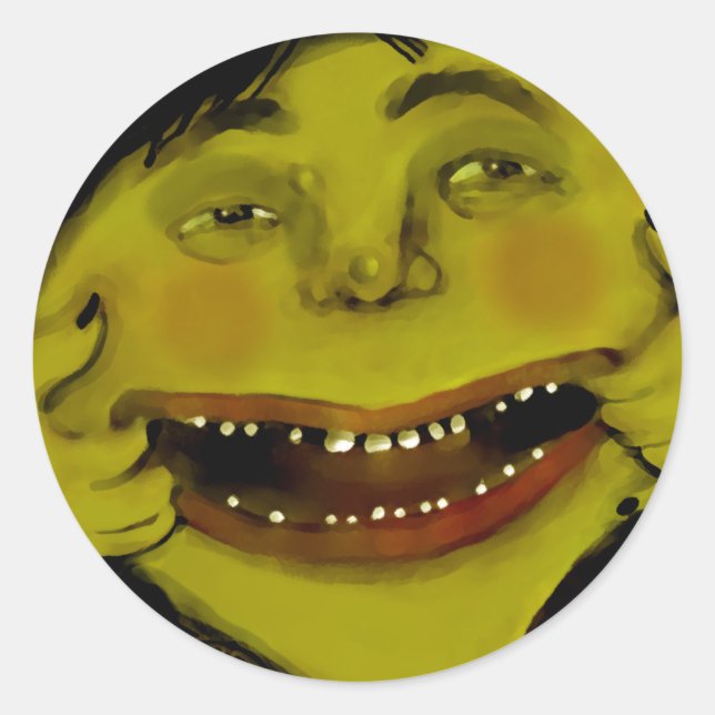 Sticker Rond Sorcière drôle d'Halloween (Devant)