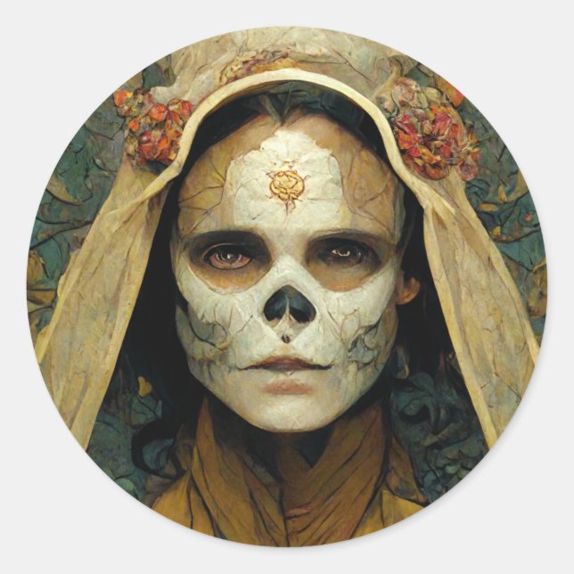 Sticker Rond Sorcière en bois 1 Imaginaire (Devant)