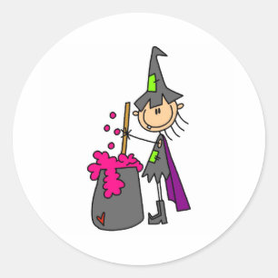 Sticker Rond Sorcière faisant une potion