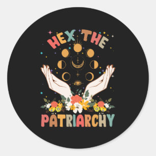 Sticker Rond Sorcière féministe Hex Le Patriarcat Halloween sor
