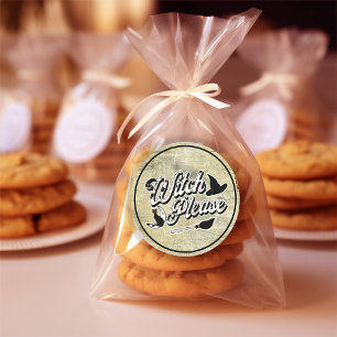 Sticker Rond Sorcière S'Il Vous Plaît   Halloween