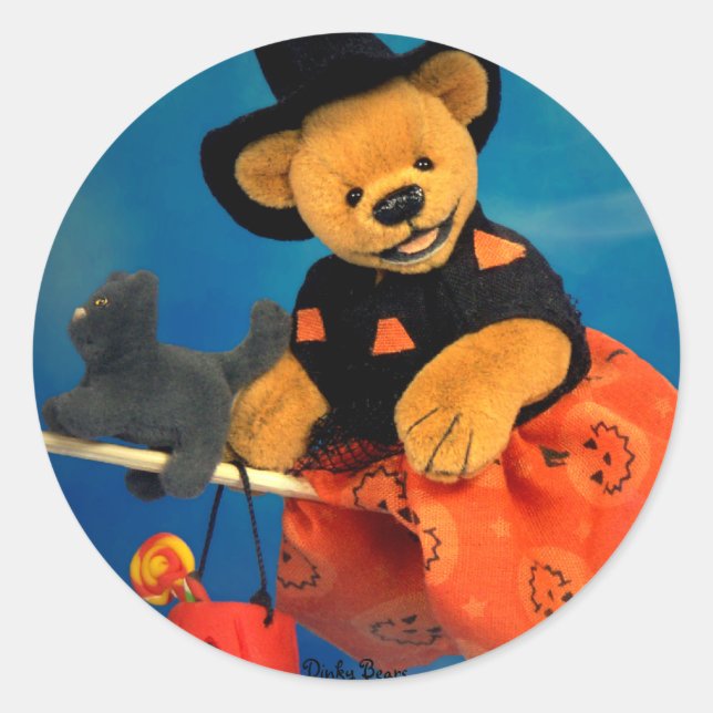 Sticker Rond Sorcière volante des ours Dinky (Devant)