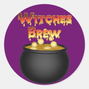 Sticker Rond Sorcières KRW Brew Cauldron Halloween