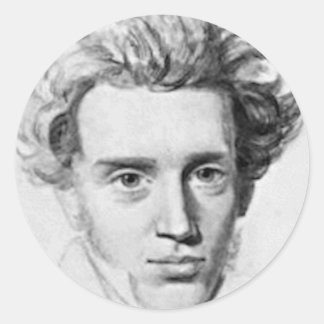 Sticker Rond Soren Kierkegaard, philosophe