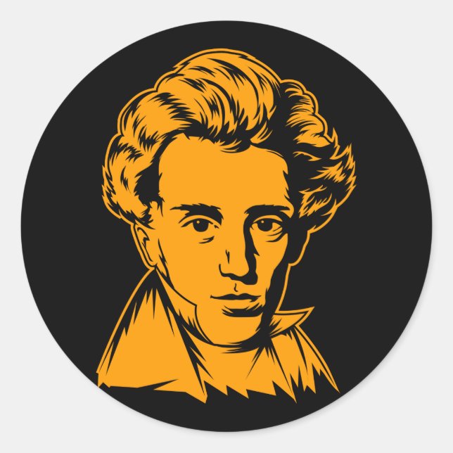 Sticker Rond Soren Kierkegaard philosophie portra existentialis (Devant)