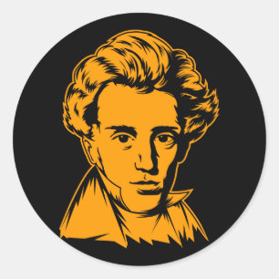 Sticker Rond Soren Kierkegaard philosophie portra existentialis