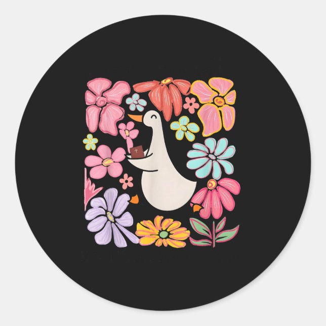 Sticker Rond Sorry I'm Late His Timing Not Mine, Funny Christia (Devant)