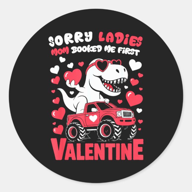 Sticker Rond Sorry Valentine Ladies Mom Booked Me First  (Devant)