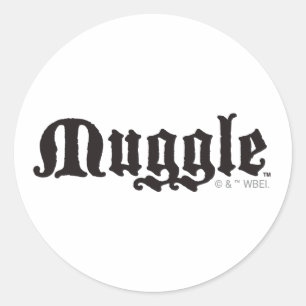 Sticker Rond Sort Harry Potter Moldu