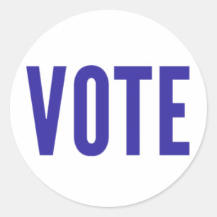Sticker Rond Sortez du vote : VOTE (bleu)