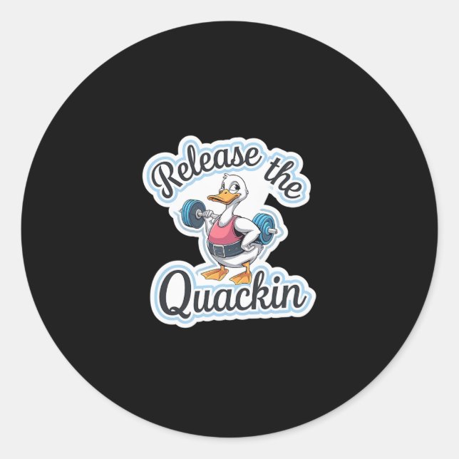 Sticker Rond Sortez Le Quackin Gym Bodybuilding - 1 (Devant)