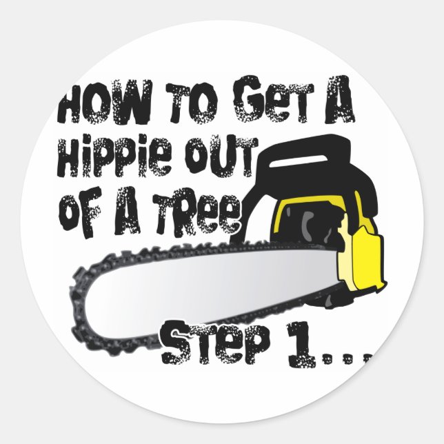 Sticker Rond Sortez Les Hippies De Vos Arbres (Devant)
