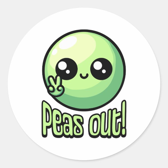 Sticker Rond Sortez les petits pois ! SYMBOLE DE PÂTE DE PAIX (Devant)