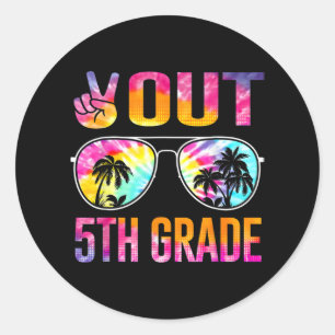 Sticker Rond Sortie 5e année teinture Diplôme Dernier jour de l