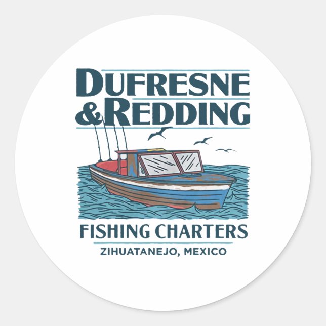 Sticker Rond Sorties de pêche Dufresne et Redding  (Devant)