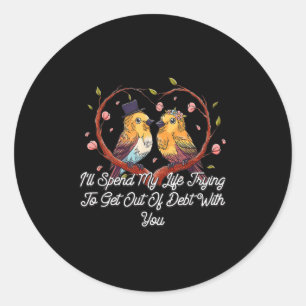 Sticker Rond Sortir De La Dette Avec Vous Mariage Pun Marié Et