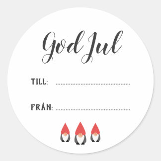 Sticker Rond Söta Tomtenissar - Julklappsetiketter