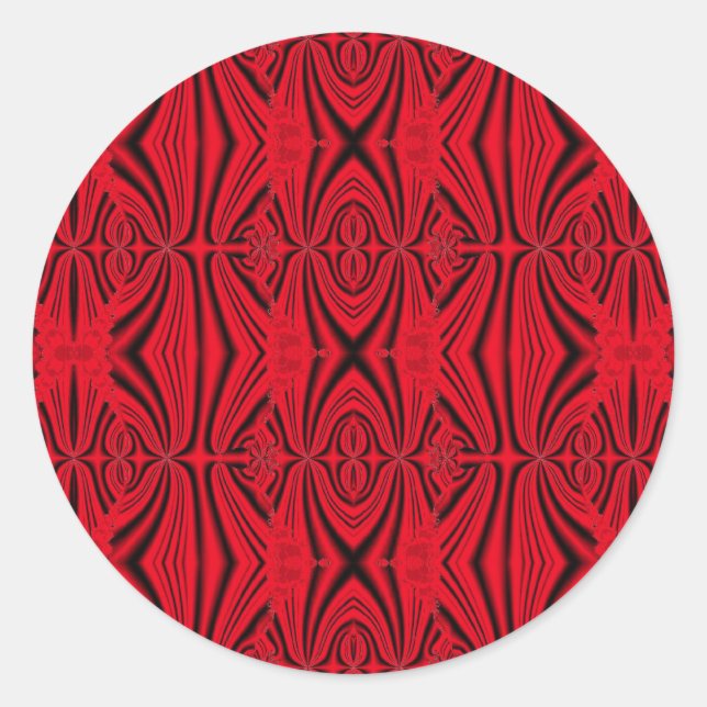 Sticker Rond souche rouge fractale (Devant)