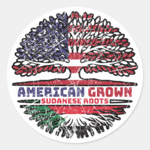 Sticker Rond Soudan Soudanais États-Unis Amérique États-Unis Ar