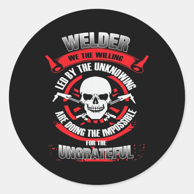 Sticker Rond Souder Nous La Volonté Dirigée Par L'Inconnu Faire (Devant)