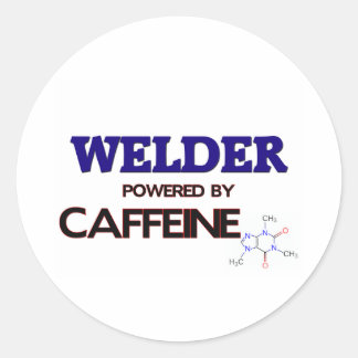 Sticker Rond Soudeur alimenté par la caféine