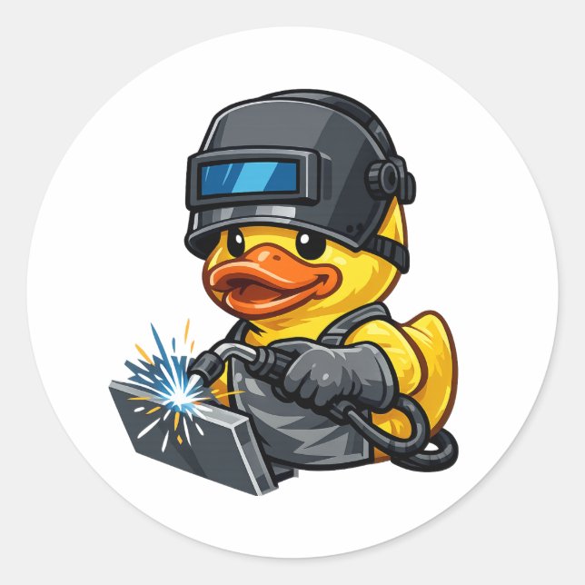 Sticker Rond Soudeur Canard en Caoutchouc (Devant)
