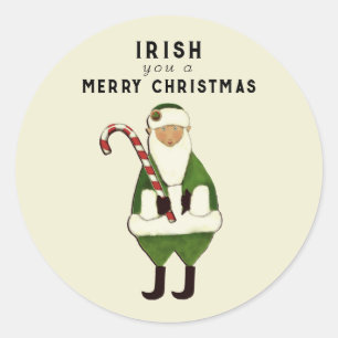Sticker Rond Souhait de Noël irlandais