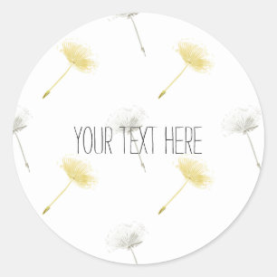 Sticker Rond Souhaite Dandelion Flowers