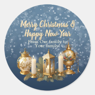 Sticker Rond Souhaite de Noël personnalisable