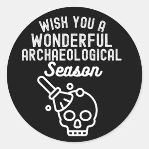 Sticker Rond Souhaitez-vous une merveilleuse saison archéologiq