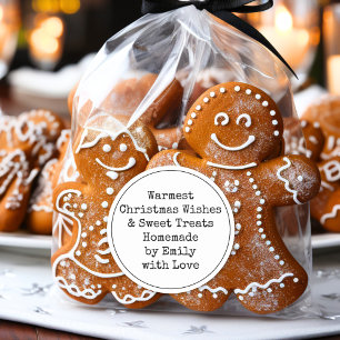 Sticker Rond Souhaits de Noël Sweet Traitements par Nom Favor