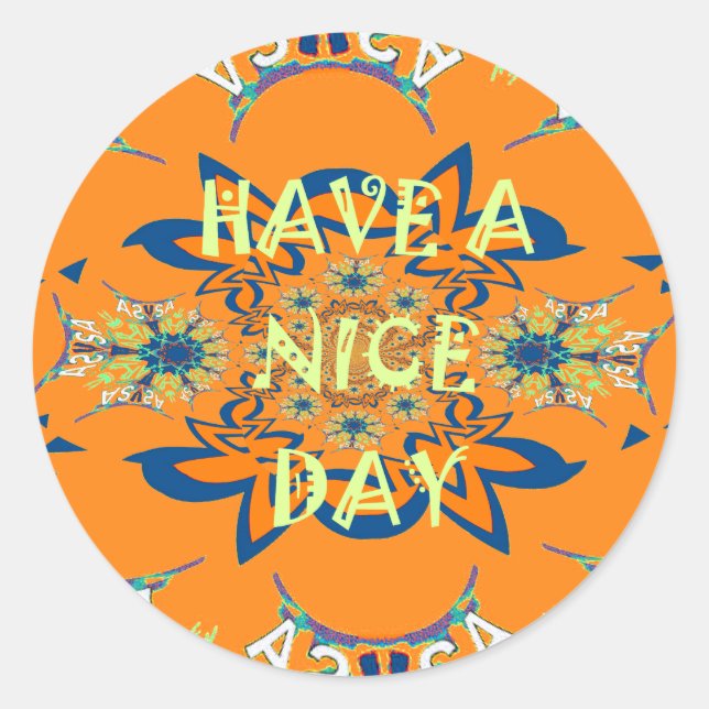 Sticker Rond Souhaits vibrants : Avoir une belle journée Art De (Devant)