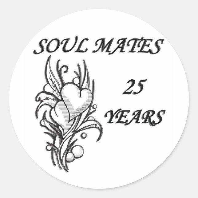 Sticker Rond SOUL MATES 25 ans (Devant)