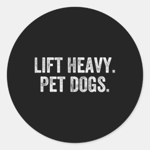 Sticker Rond Soulever des chiens de compagnie lourds Gym Haltér