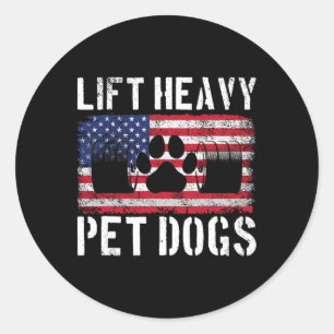 Sticker Rond Soulever des chiens de compagnie lourds musculatio