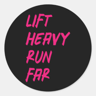 Sticker Rond Soulever lourd courir loin hybride sport fitness c