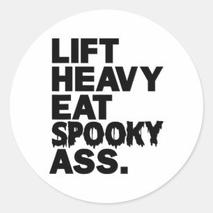 Sticker Rond Soulever Lourd Manger Étrange Drôle Halloween Adul