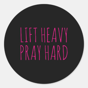 Sticker Rond Soulever Lourd Prier Fort Fitness Musculation Jésu
