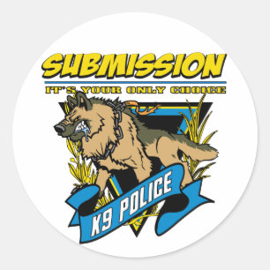 Sticker Rond Soumission de la police K9
