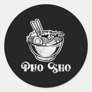 Sticker Rond Soupe aux nouilles Pho Sho Viêt-nam Cuisine vietna
