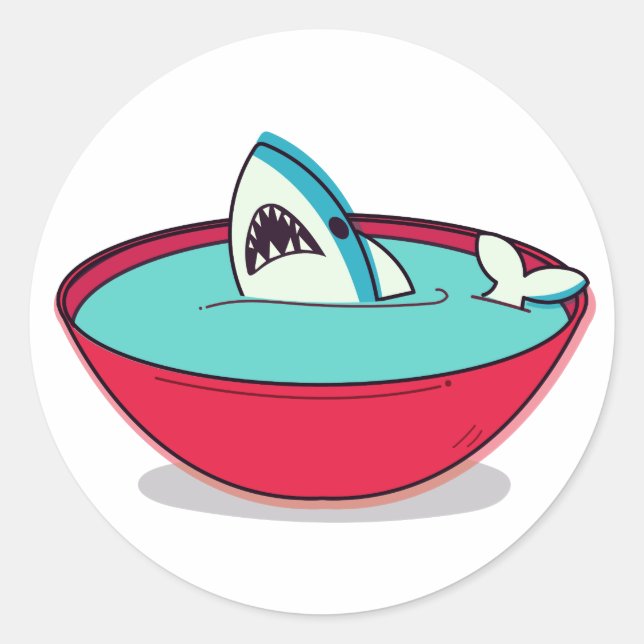 Sticker Rond Soupe d'aileron de requin (Devant)
