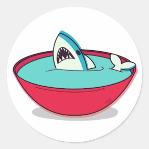 Sticker Rond Soupe d'aileron de requin