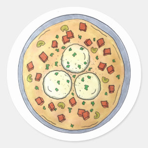Sticker Rond Soupe de bal Matzo Matzah Cuisine juive Pâque