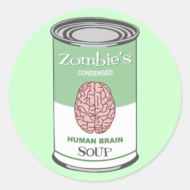 Sticker Rond Soupe de cerveau humain de Zombie (Devant)