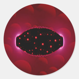 Sticker Rond Source Alien D'Énergie Avec Sphères Arrière - plan