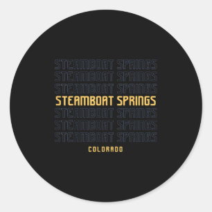 Sticker Rond Sources de Steamboat Colorado _1 