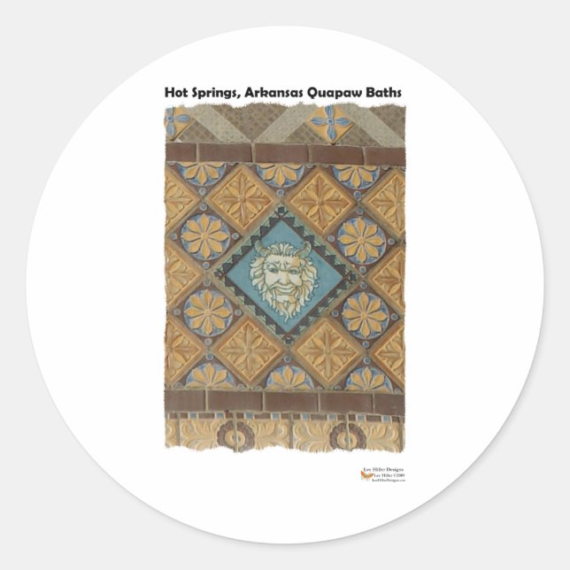 Sticker Rond Sources d'eau chaude, AR Quapaw Dome Tiles Cadeaux (Devant)