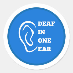 Sticker Rond Sourd D'Une Oreille Bleu Design